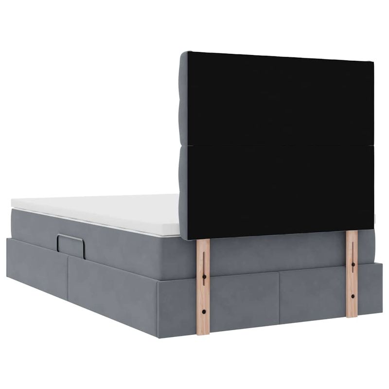 Casa si Gradina - Mobilier - Paturi si accesorii - Paturi - Pat cu saltea si LED cu saltea Gri inchis 120 x 190 cm Catifea - Infinity.ro