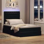 Casa si Gradina - Mobilier - Paturi si accesorii - Paturi - Pat cu saltea si LED cu saltea Negru 120 x 190 cm Catifea - Infinity.ro