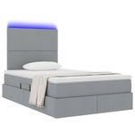 Casa si Gradina - Mobilier - Paturi si accesorii - Paturi - Pat cu saltea si LED Gri deschis 120 x 190 cm Poliester - Infinity.ro