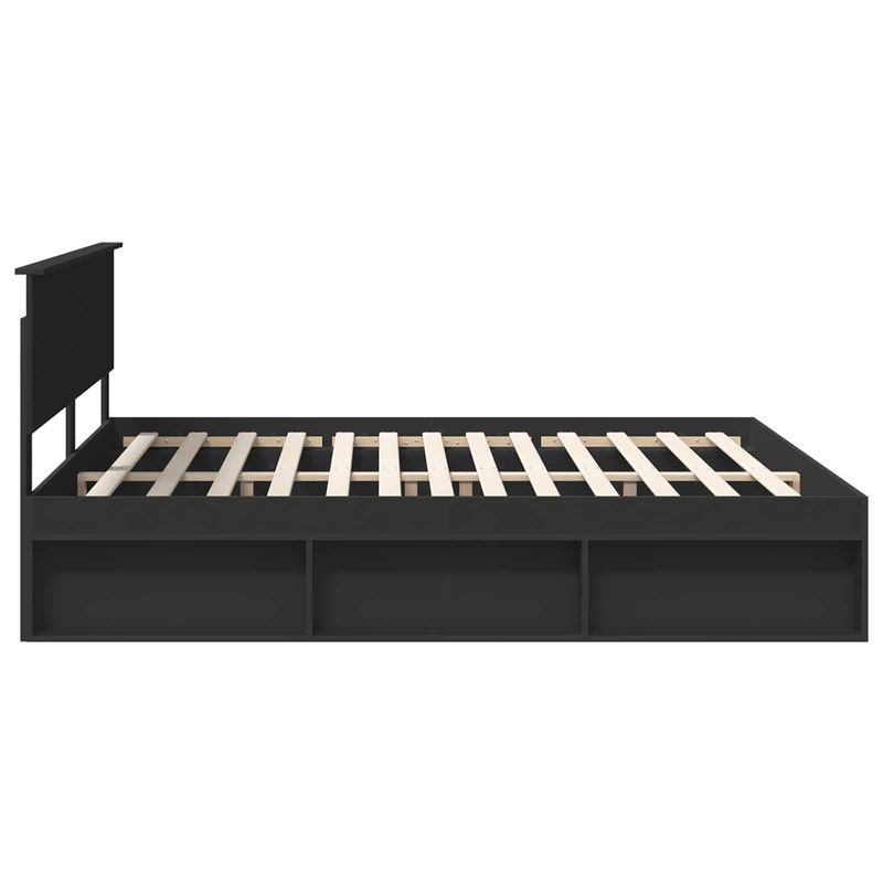 Casa si Gradina - Mobilier - Paturi si accesorii - Paturi - Cadru de pat cu headboard Negru 180 x 200 cm Lemn compozit - Infinity.ro