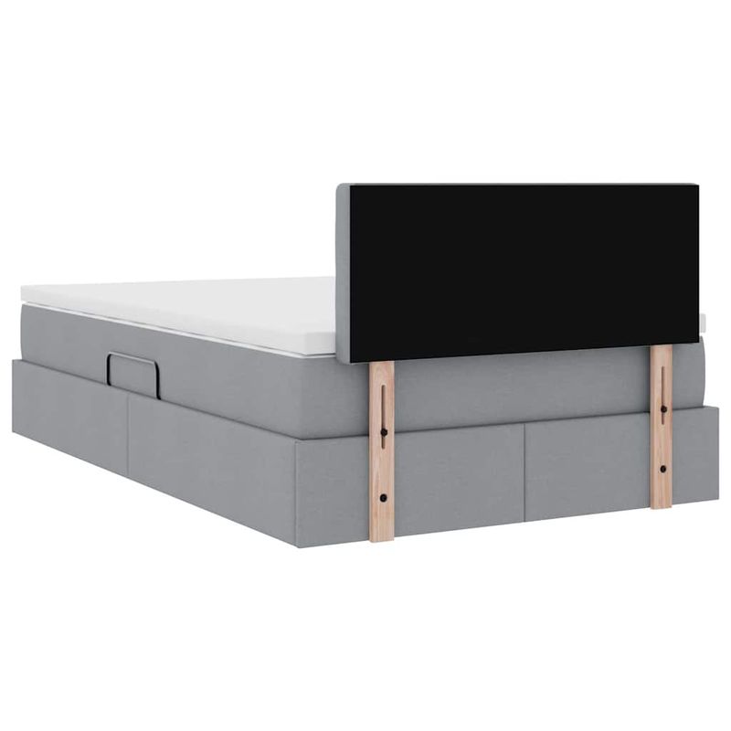 Casa si Gradina - Mobilier - Paturi si accesorii - Paturi - Pat cu saltea si LED Gri deschis 120 x 190 cm Poliester - Infinity.ro