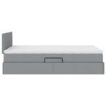 Casa si Gradina - Mobilier - Paturi si accesorii - Paturi - Pat cu saltea si LED Gri deschis 120 x 190 cm Poliester - Infinity.ro