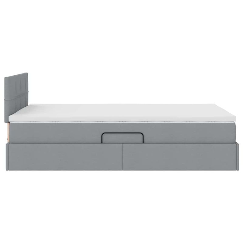 Casa si Gradina - Mobilier - Paturi si accesorii - Paturi - Pat cu saltea si LED Gri deschis 120 x 190 cm Poliester - Infinity.ro