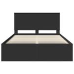 Casa si Gradina - Mobilier - Paturi si accesorii - Paturi - Cadru de pat cu headboard Negru 160 x 200 cm Lemn de pin masiv - Infinity.ro