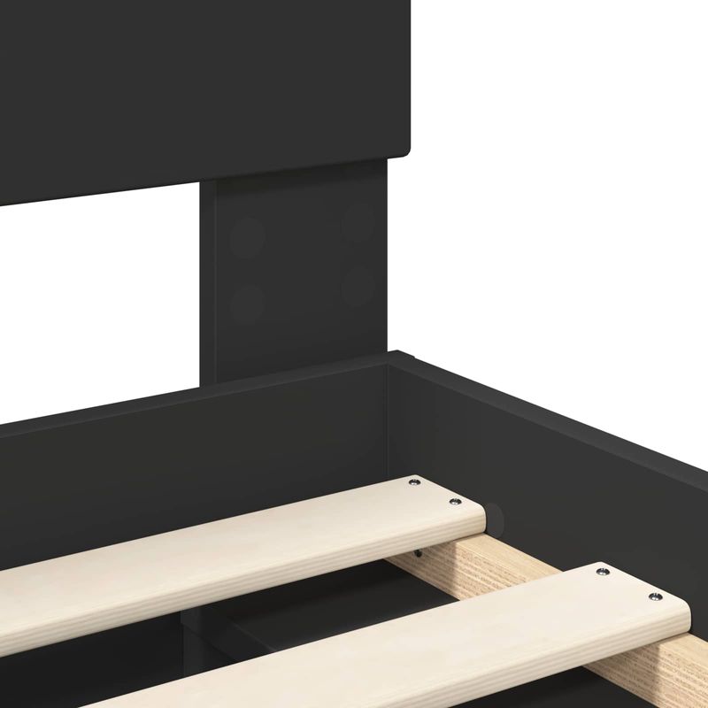Casa si Gradina - Mobilier - Paturi si accesorii - Paturi - Cadru de pat cu headboard Negru 180 x 200 cm Lemn compozit - Infinity.ro