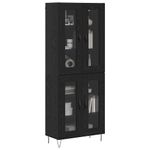 Casa si Gradina - Mobilier - Comode si corpuri - Corpuri bucatarie - Bufet Stejar Negru 69,5 x 34 x 180 cm Lemn compozit - Infinity.ro