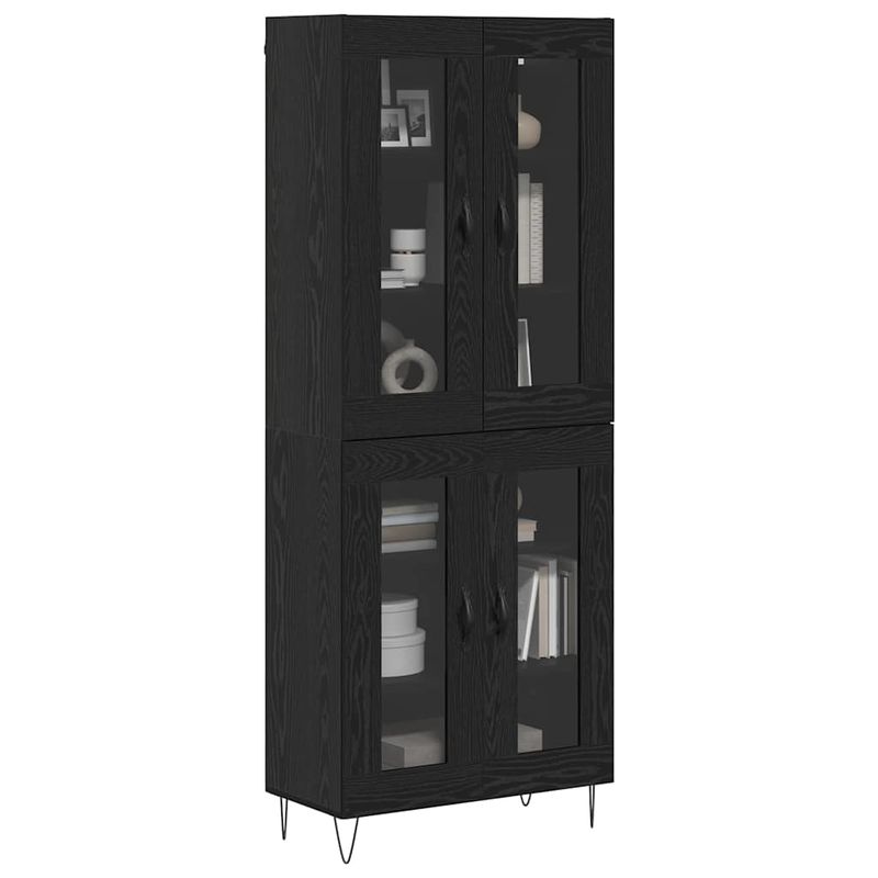Casa si Gradina - Mobilier - Comode si corpuri - Corpuri bucatarie - Bufet Stejar Negru 69,5 x 34 x 180 cm Lemn compozit - Infinity.ro