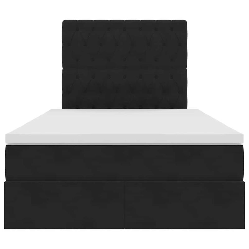 Casa si Gradina - Mobilier - Paturi si accesorii - Paturi - Pat cu saltea si LED cu saltea Negru 120 x 190 cm Catifea - Infinity.ro