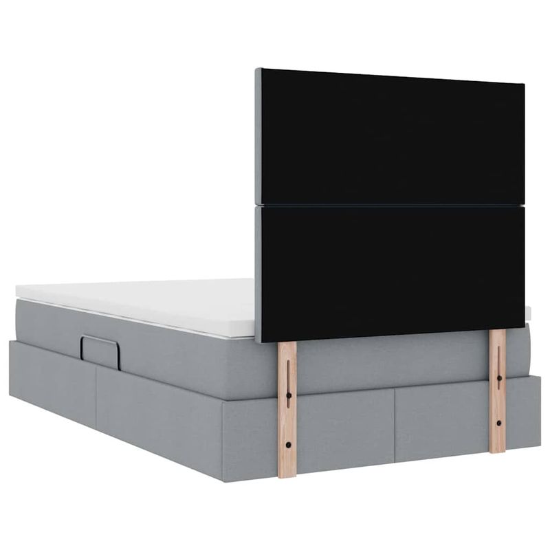 Casa si Gradina - Mobilier - Paturi si accesorii - Paturi - Pat cu saltea si LED Gri deschis 120 x 190 cm Poliester - Infinity.ro