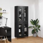 Casa si Gradina - Mobilier - Comode si corpuri - Corpuri bucatarie - Bufet Stejar Negru 69,5 x 34 x 180 cm Lemn compozit - Infinity.ro