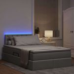 Casa si Gradina - Mobilier - Paturi si accesorii - Paturi - Pat cu saltea si LED Gri deschis 120 x 190 cm Poliester - Infinity.ro