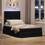 Casa si Gradina - Mobilier - Paturi si accesorii - Paturi - Pat cu saltea si LED cu saltea Negru 120 x 190 cm Catifea - Infinity.ro