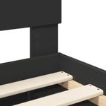 Casa si Gradina - Mobilier - Paturi si accesorii - Paturi - Cadru de pat cu headboard Negru 160 x 200 cm Lemn de pin masiv - Infinity.ro