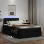 Casa si Gradina - Mobilier - Paturi si accesorii - Paturi - Pat cu saltea si LED Negru 120 x 190 cm Piele artificiala - Infinity.ro