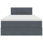 Casa si Gradina - Mobilier - Paturi si accesorii - Paturi - Pat cu saltea si LED cu saltea Gri inchis 120 x 190 cm Catifea - Infinity.ro