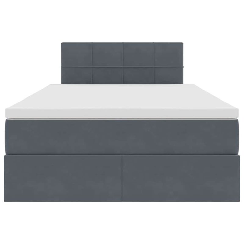 Casa si Gradina - Mobilier - Paturi si accesorii - Paturi - Pat cu saltea si LED cu saltea Gri inchis 120 x 190 cm Catifea - Infinity.ro