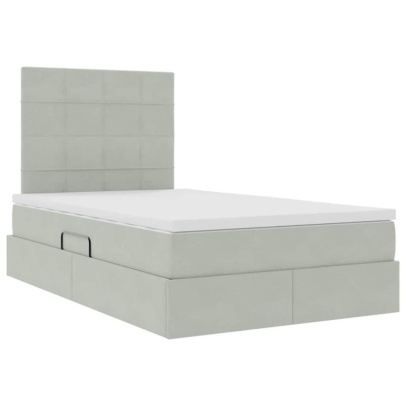 Casa si Gradina - Mobilier - Paturi si accesorii - Paturi - Pat cu lumini cu banda LED cu headboard cu depozitare Catifea - Infinity.ro