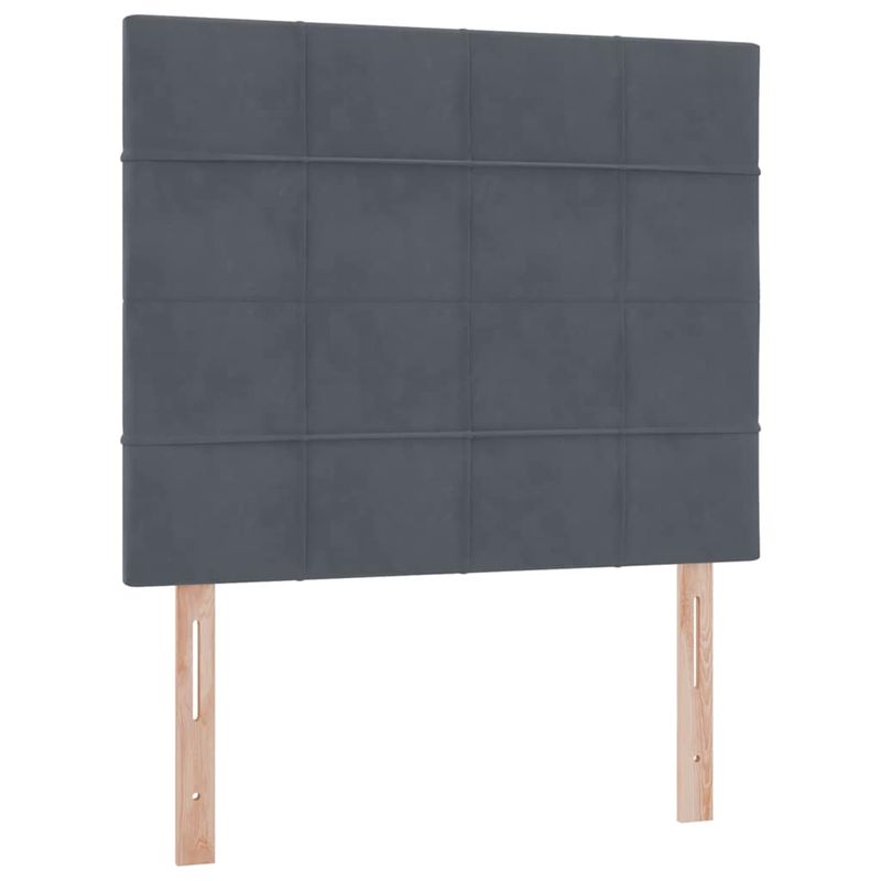 Casa si Gradina - Mobilier - Paturi si accesorii - Paturi - Pat cu saltea si LED cu saltea Gri inchis 120 x 190 cm Catifea - Infinity.ro