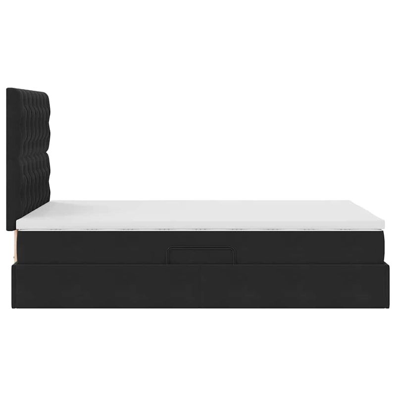 Casa si Gradina - Mobilier - Paturi si accesorii - Paturi - Pat cu saltea si LED cu saltea Negru 120 x 190 cm Catifea - Infinity.ro