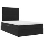 Casa si Gradina - Mobilier - Paturi si accesorii - Paturi - Pat cu saltea si LED cu saltea Negru 120 x 190 cm Catifea - Infinity.ro