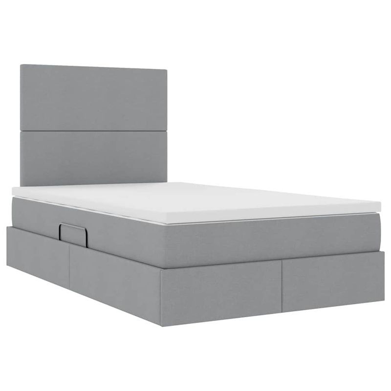 Casa si Gradina - Mobilier - Paturi si accesorii - Paturi - Pat cu saltea si LED Gri deschis 120 x 190 cm Poliester - Infinity.ro