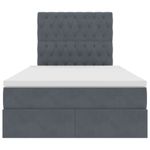 Casa si Gradina - Mobilier - Paturi si accesorii - Paturi - Pat cu saltea si LED cu saltea Gri inchis 120 x 190 cm Catifea - Infinity.ro