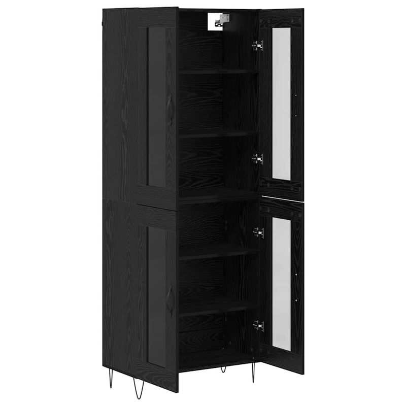 Casa si Gradina - Mobilier - Comode si corpuri - Corpuri bucatarie - Bufet Stejar Negru 69,5 x 34 x 180 cm Lemn compozit - Infinity.ro