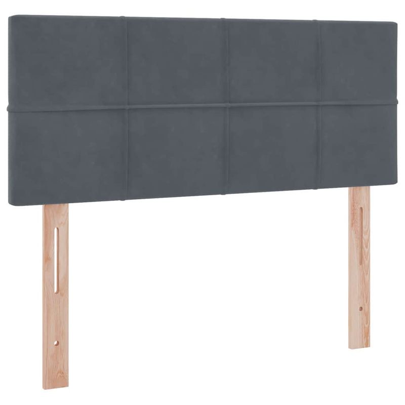 Casa si Gradina - Mobilier - Paturi si accesorii - Paturi - Pat cu saltea si LED cu saltea Gri inchis 120 x 190 cm Catifea - Infinity.ro