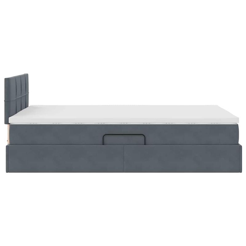Casa si Gradina - Mobilier - Paturi si accesorii - Paturi - Pat cu saltea si LED cu saltea Gri inchis 120 x 190 cm Catifea - Infinity.ro