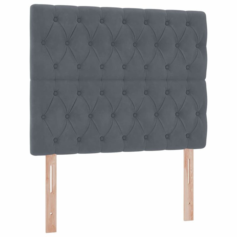 Casa si Gradina - Mobilier - Paturi si accesorii - Paturi - Pat cu saltea si LED cu saltea Gri inchis 120 x 190 cm Catifea - Infinity.ro