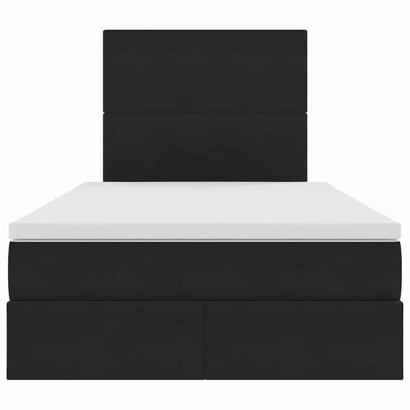 Casa si Gradina - Mobilier - Paturi si accesorii - Paturi - Pat cu saltea si LED cu saltea Negru 120 x 190 cm Catifea - Infinity.ro