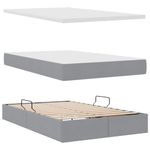 Casa si Gradina - Mobilier - Paturi si accesorii - Paturi - Pat cu saltea si LED Gri deschis 120 x 190 cm Poliester - Infinity.ro