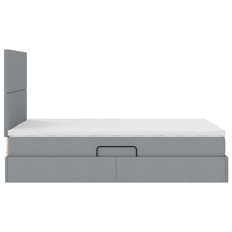 Casa si Gradina - Mobilier - Paturi si accesorii - Paturi - Pat cu saltea si LED Gri deschis 120 x 190 cm Poliester - Infinity.ro