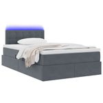 Casa si Gradina - Mobilier - Paturi si accesorii - Paturi - Pat cu lumini cu banda LED cu headboard cu depozitare Catifea - Infinity.ro