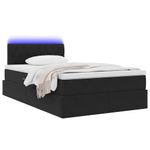 Casa si Gradina - Mobilier - Paturi si accesorii - Paturi - Pat cu saltea si LED cu saltea Negru 120 x 190 cm Catifea - Infinity.ro