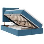 Casa si Gradina - Mobilier - Paturi si accesorii - Paturi - Pat cu saltea si LED cu saltea albastru 120 x 190 cm Catifea - Infinity.ro