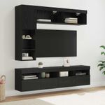 Casa si Gradina - Mobilier - Comode si corpuri - Comode - Cabinet TV Pe perete 7 pcs Stejar Negru Lemn compozit - Infinity.ro