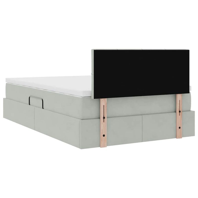 Casa si Gradina - Mobilier - Paturi si accesorii - Paturi - Pat cu saltea si LED cu saltea Gri deschis 120 x 190 cm Catifea - Infinity.ro