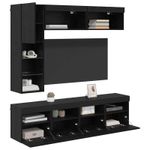 Casa si Gradina - Mobilier - Comode si corpuri - Comode - Cabinet TV Pe perete 7 pcs Stejar Negru Lemn compozit - Infinity.ro