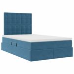 Casa si Gradina - Mobilier - Paturi si accesorii - Paturi - Pat cu saltea si LED cu saltea albastru 120 x 190 cm Catifea - Infinity.ro