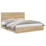 Casa si Gradina - Mobilier - Paturi si accesorii - Paturi - Pat cu storage Stejar Sonoma 180 x 200 cm Lemn compozit - Infinity.ro