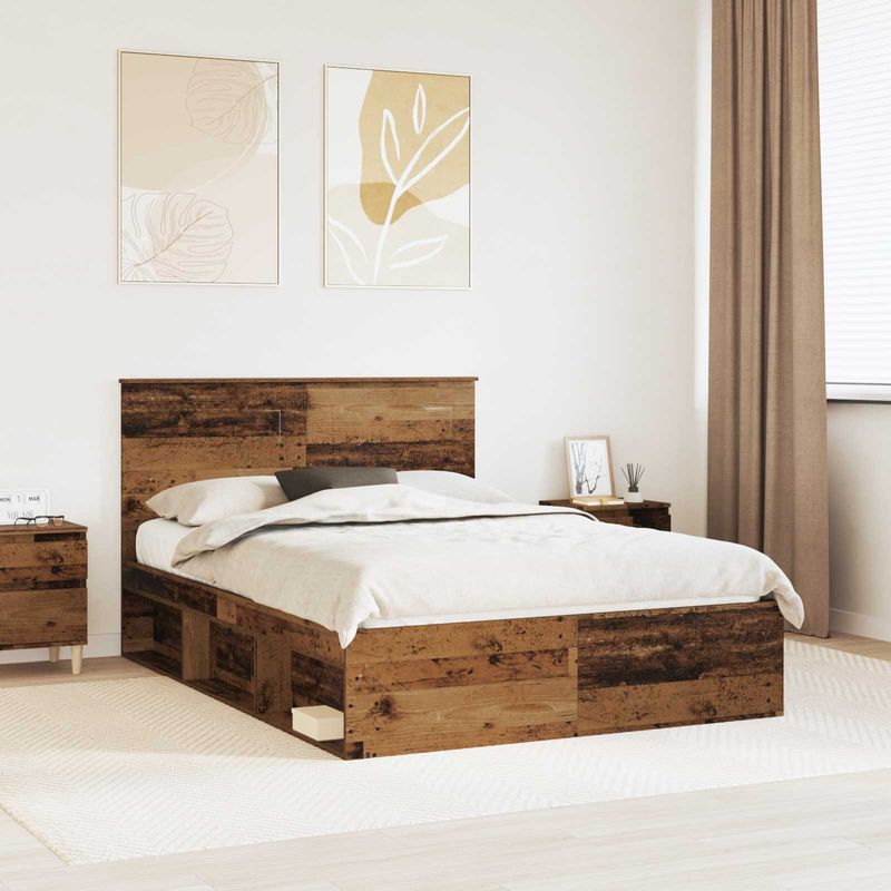 Casa si Gradina - Mobilier - Paturi si accesorii - Paturi - Cadru de pat Lemn vechi 140 x 190 cm Lemn de pin masiv - Infinity.ro