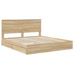 Casa si Gradina - Mobilier - Paturi si accesorii - Paturi - Pat cu storage Stejar Sonoma 180 x 200 cm Lemn compozit - Infinity.ro