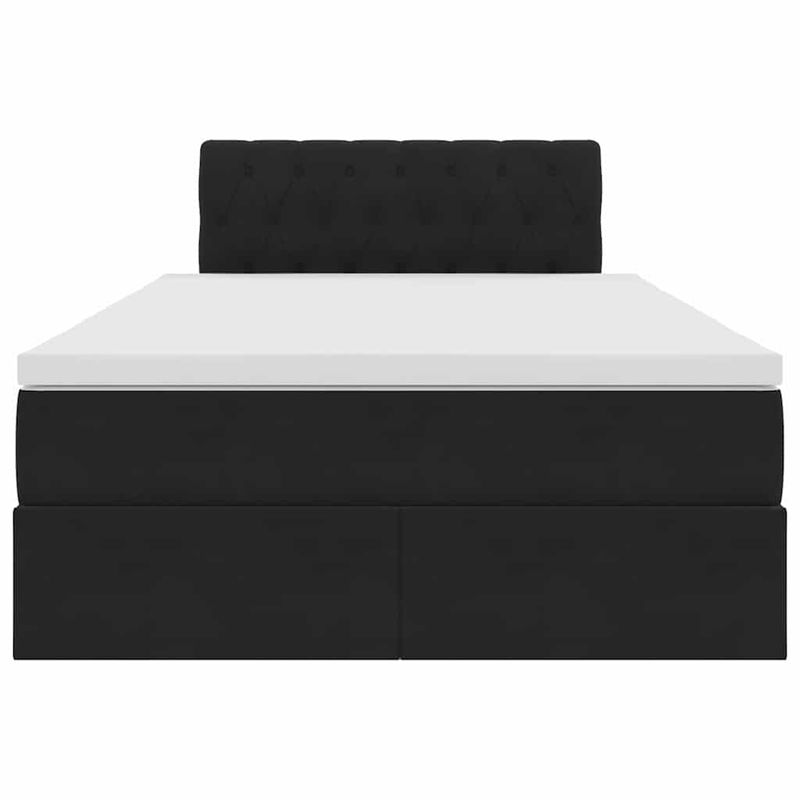 Casa si Gradina - Mobilier - Paturi si accesorii - Paturi - Pat cu saltea si LED cu saltea Negru 120 x 190 cm Catifea - Infinity.ro