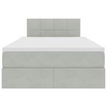 Casa si Gradina - Mobilier - Paturi si accesorii - Paturi - Pat cu saltea si LED cu saltea Gri deschis 120 x 190 cm Catifea - Infinity.ro