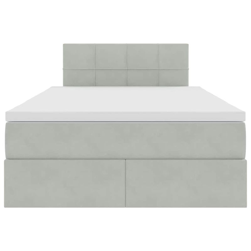 Casa si Gradina - Mobilier - Paturi si accesorii - Paturi - Pat cu saltea si LED cu saltea Gri deschis 120 x 190 cm Catifea - Infinity.ro