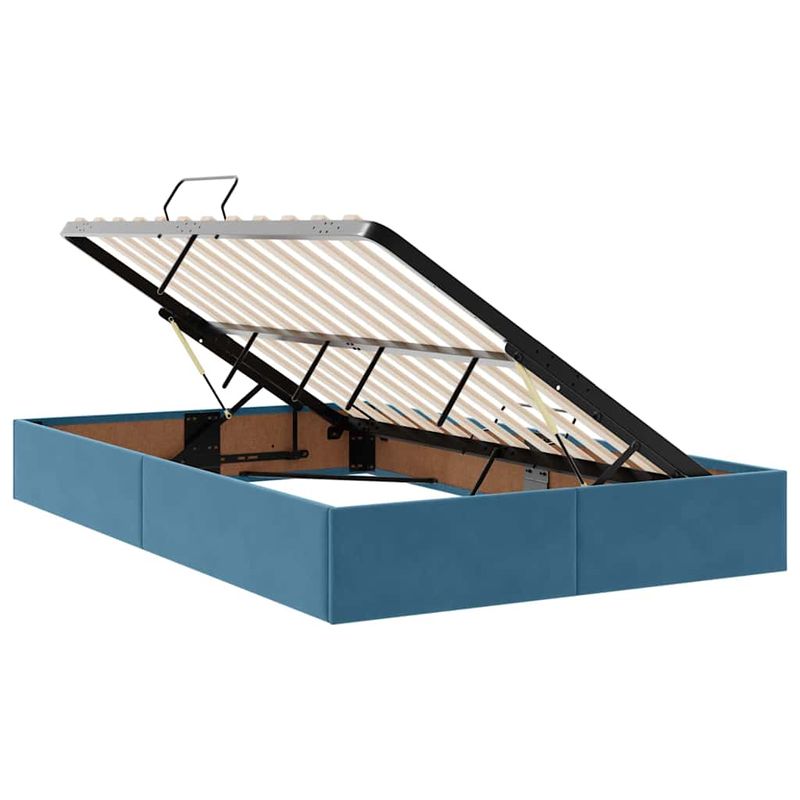 Casa si Gradina - Mobilier - Paturi si accesorii - Paturi - Pat cu saltea si LED cu saltea albastru 120 x 190 cm Catifea - Infinity.ro