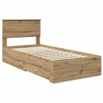 Casa si Gradina - Mobilier - Paturi si accesorii - Paturi - Cadru de pat Stejar Artizanal 100 x 200 cm Lemn compozit - Infinity.ro