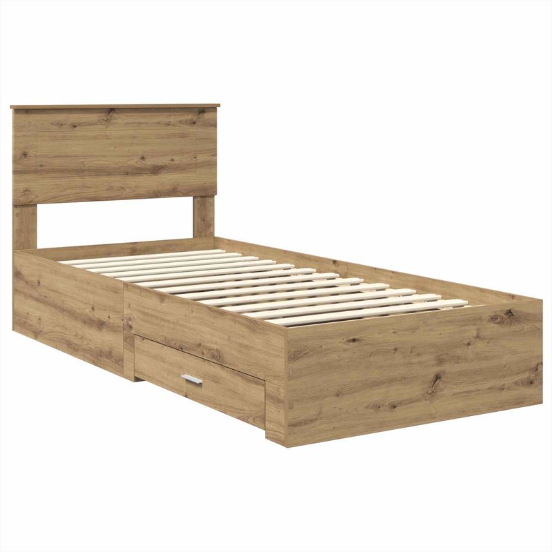 Casa si Gradina - Mobilier - Paturi si accesorii - Paturi - Cadru de pat Stejar Artizanal 100 x 200 cm Lemn compozit - Infinity.ro
