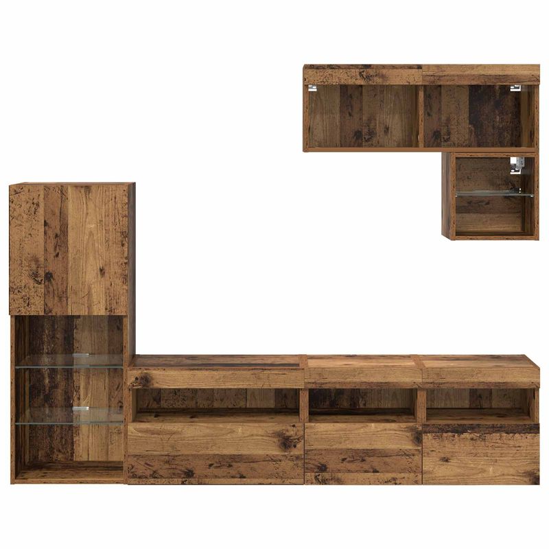 Casa si Gradina - Mobilier - Comode si corpuri - Comode - Unitati pentru Pereti de TV 6 pcs Lemn vechi Lemn compozit - Infinity.ro